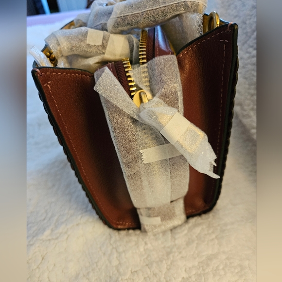 🎀Authentic Coach Rogue 20 With Braid. Pebble Leather Brass /Wine🌺 - Picture 13 of 16